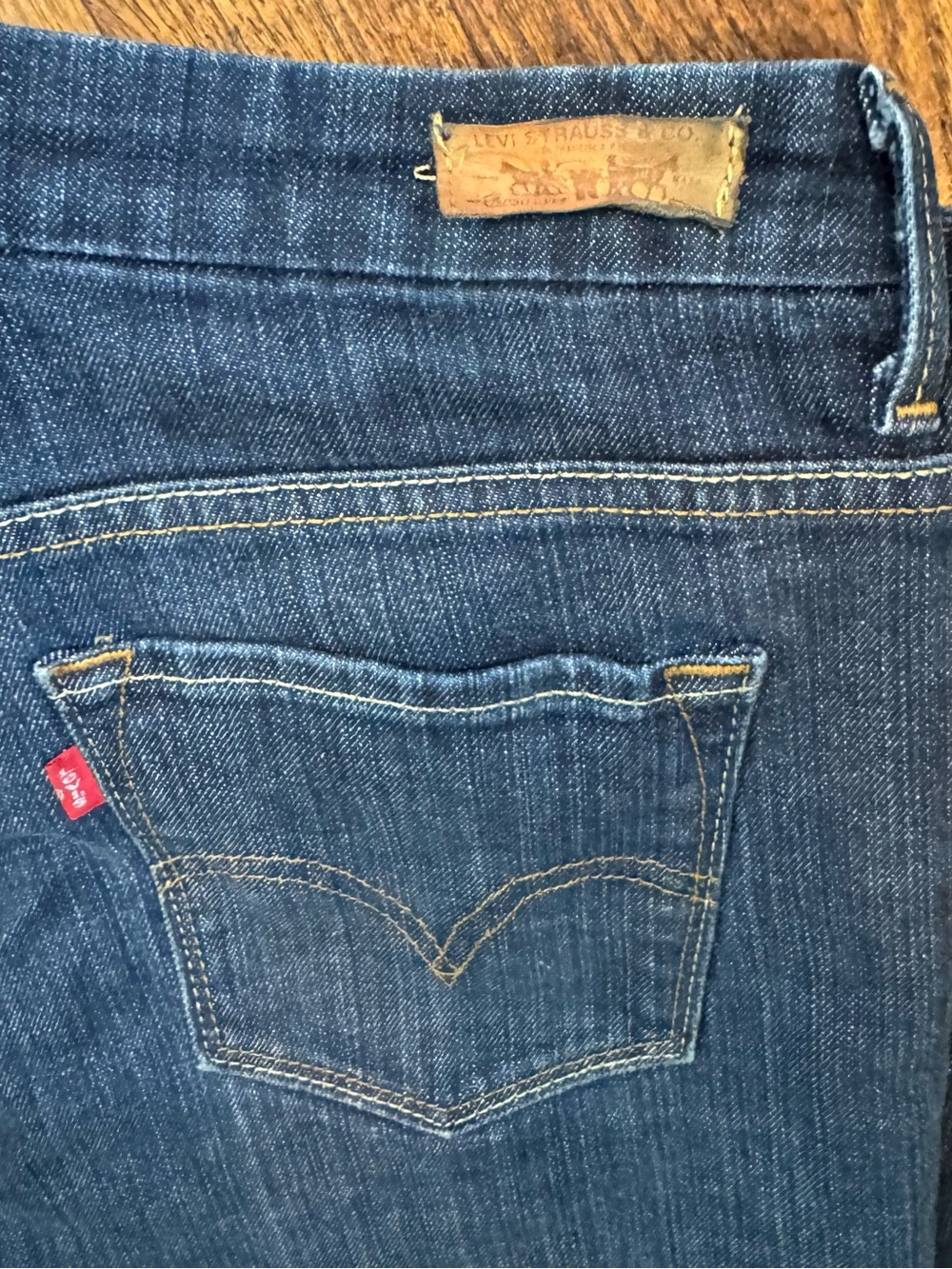 Women’s👖Levi’s 631 Skinny  Dark Blue Stretch Denim Jeans Modified Hem - Picture 4 of 4
